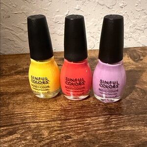 Sinful Colors Bold Nail Polish Set - Lavender, Yellow, Coral